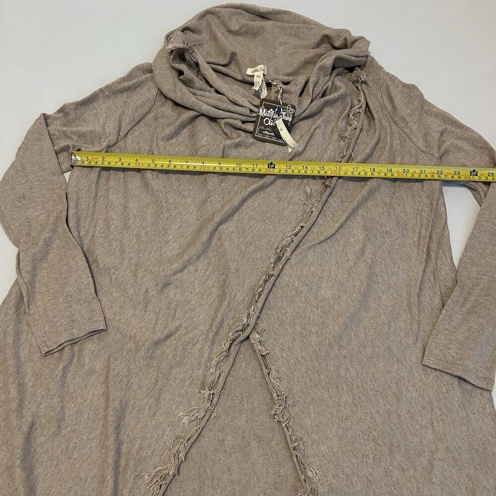 Matilda Jane Fringe Wrap Cardigan Sweater Come On Over Style Beige NWT Medium - Picture 12 of 14